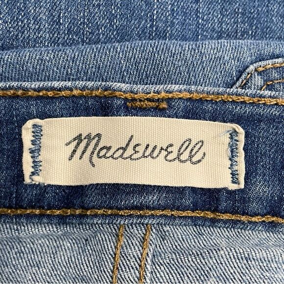 Madewell Slim Straight Jeans: Knee-Rip Edition in Forster Wash Size 27 Tall | 4T - Picture 9 of 14
